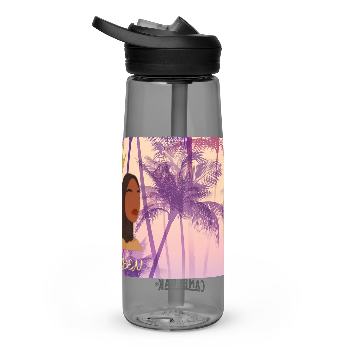 DamQueen Palm Paradise Sports Water Bottle