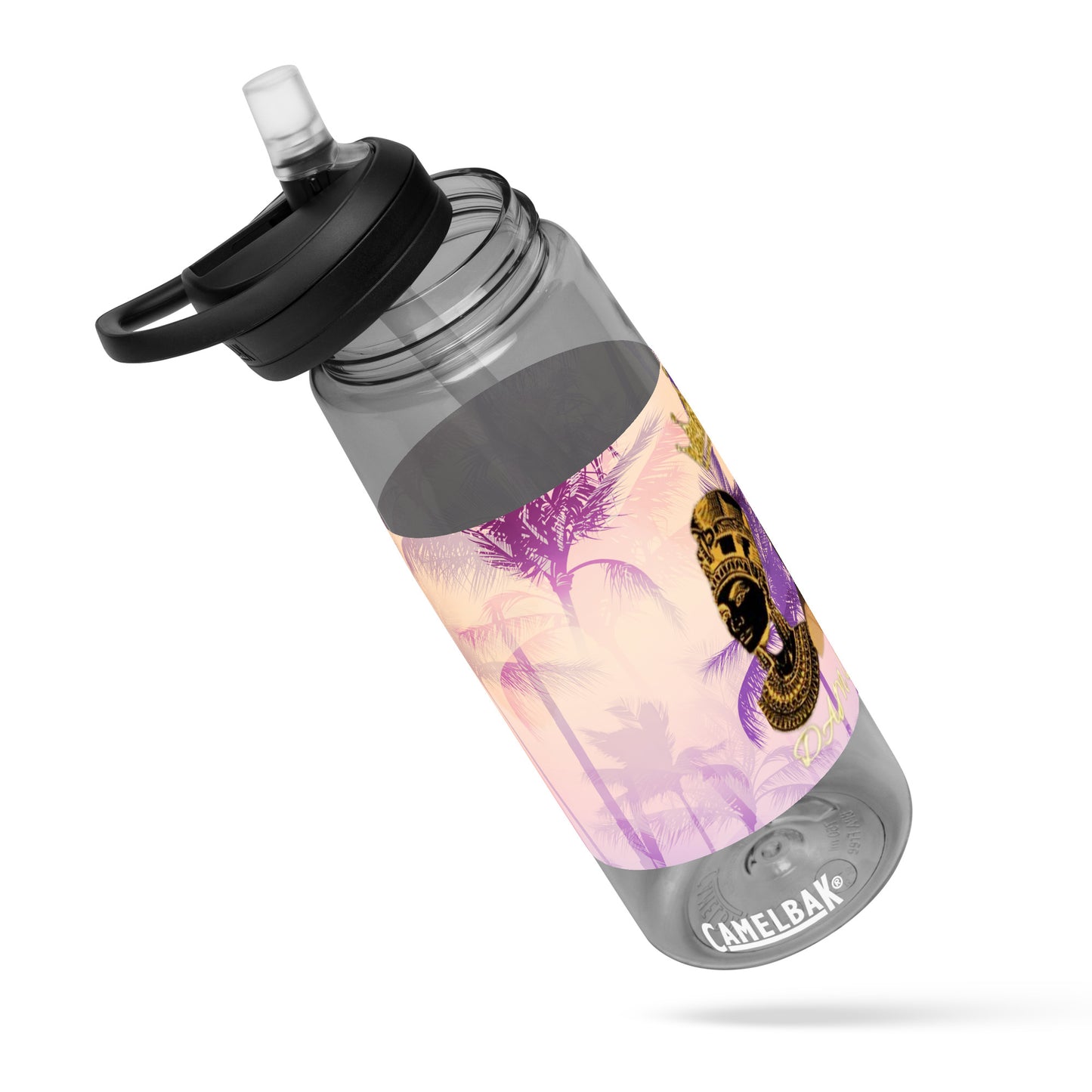 DamQueen Palm Paradise Sports Water Bottle