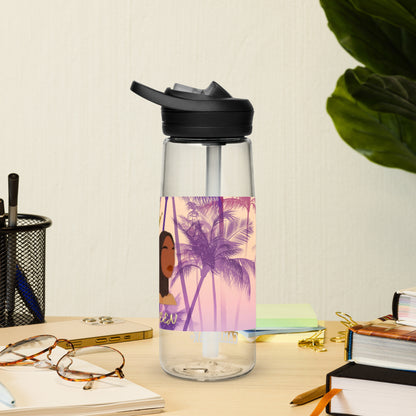 DamQueen Palm Paradise Sports Water Bottle