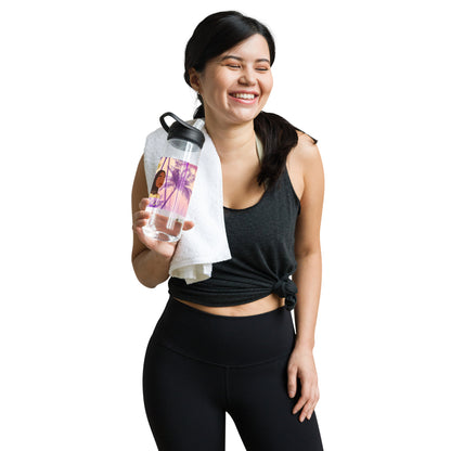 DamQueen Palm Paradise Sports Water Bottle