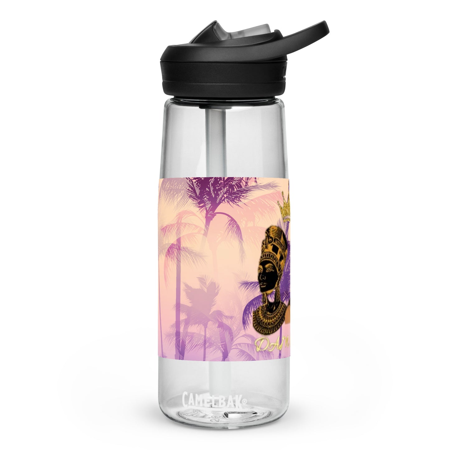 DamQueen Palm Paradise Sports Water Bottle