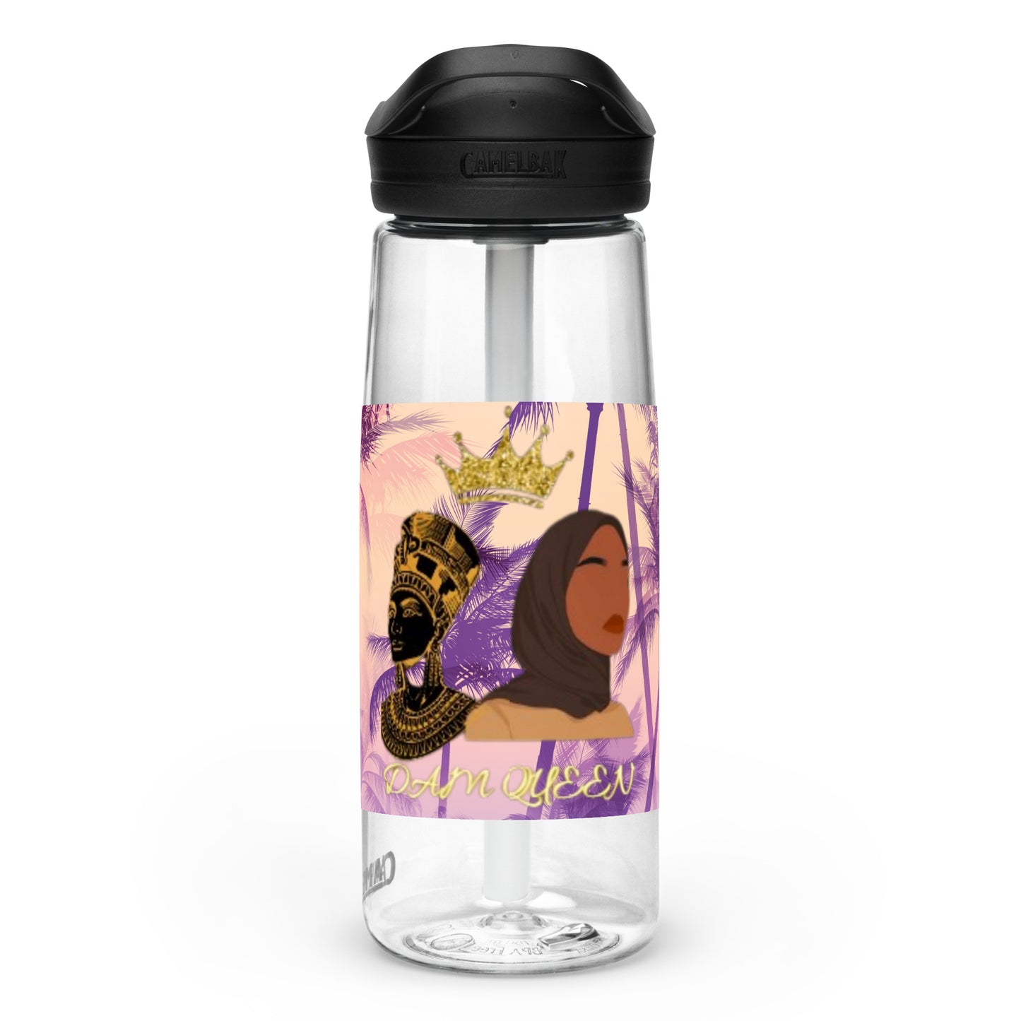 DamQueen Palm Paradise Sports Water Bottle