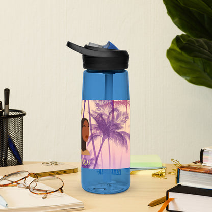 DamQueen Palm Paradise Sports Water Bottle