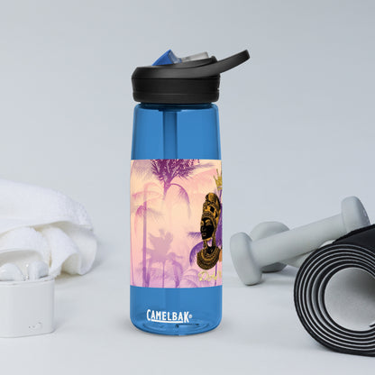 DamQueen Palm Paradise Sports Water Bottle