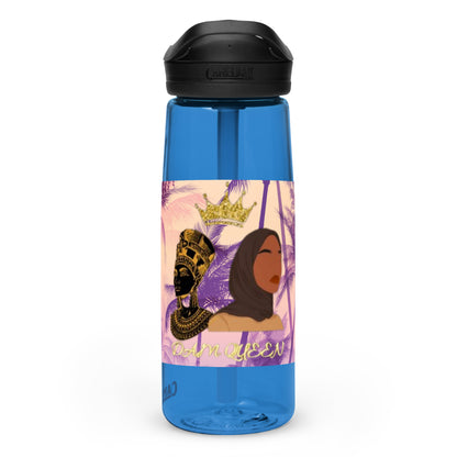 DamQueen Palm Paradise Sports Water Bottle