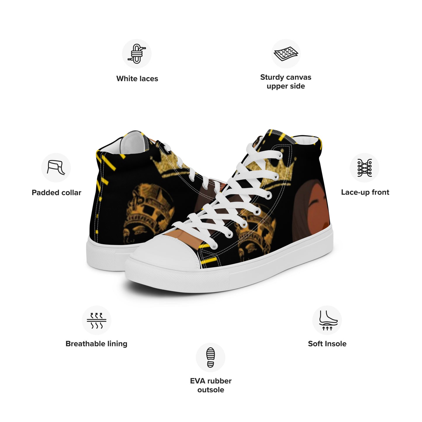 DamQueen Majestic Royalty Women’s High-Top Shoes